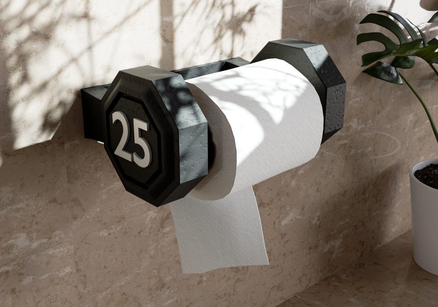Dumbbell Toilet Paper Holder – Gym-Inspired Bathroom Decor for Fitness